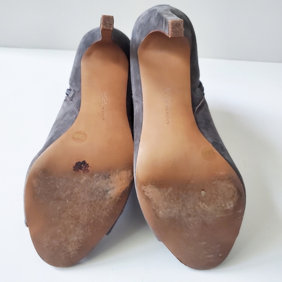 BCBGeneration Carolina Gray Suede Peep Toe Booties - Picture 6 of 6
